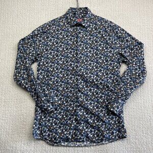 Soul of London Colorful Floral AOP Cotton Semi-Fitted Shirt Men’s 15.5 Dress